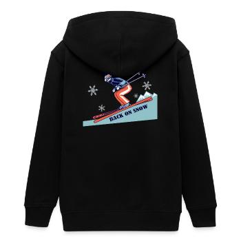 Zurück auf Schnee Retro-Skifahren - Teenager Organic Kapuzenjacke Mini Cultivator von Stanley/Stella - Schwarz - Hinten - AI Model Teenager Male light (155cm)