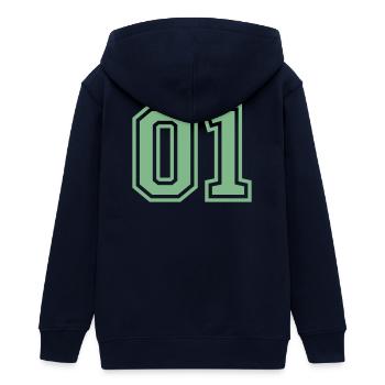01_eins_nummer - Teenager Organic Kapuzenjacke Mini Cultivator von Stanley/Stella - Schwarz - Hinten - AI Model Teenager Male light (155cm)