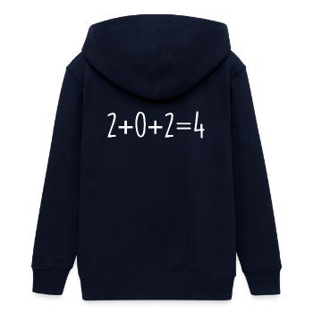 2024 - Teenager Organic Kapuzenjacke Mini Cultivator von Stanley/Stella - Navy - Hinten - AI Model Teenager Male light (155cm)