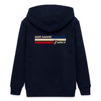 France - Saint-Nazaire - France - Drapeau - Veste à capuche ado bio Stanley/Stella - marine - Dos - AI Model Teenager Male light (155cm)