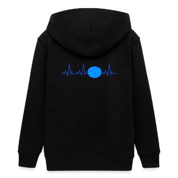 Herzschlag Volleyball Geschenk Volleyballer - Teenager Organic Kapuzenjacke Mini Cultivator von Stanley/Stella - Schwarz - Hinten - AI Model Teenager Male light (155cm)
