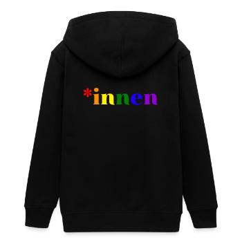 *innen Gendern - Teenager Organic Kapuzenjacke Mini Cultivator von Stanley/Stella - Schwarz - Hinten - AI Model Teenager Male light (155cm)