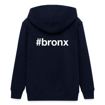 BRONX Hashtag - Teens Organic Zip-up Hoodie by Stanley/Stella - navy - Back - AI Model Teenager Male light (155cm)