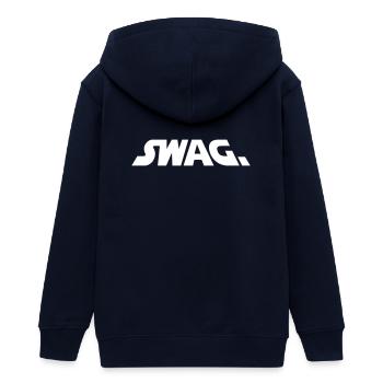 Galaktischer Swag Schriftzug - Teenager Organic Kapuzenjacke Mini Cultivator von Stanley/Stella - Navy - Hinten - AI Model Teenager Male light (155cm)