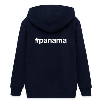 PANAMA Hashtag - Teens Organic Zip-up Hoodie by Stanley/Stella - navy - Back - AI Model Teenager Male light (155cm)