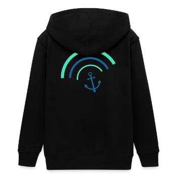Anker Norddeutschland Seemann Matrose Kapitän - Teenager Organic Kapuzenjacke Mini Cultivator von Stanley/Stella - Schwarz - Hinten - AI Model Teenager Male light (155cm)