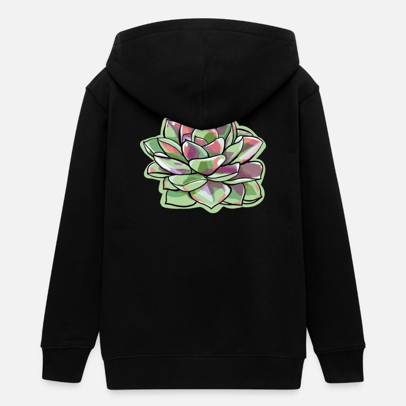 Echeveria Fat Leaf Rosette Succulente - Veste à capuche ado bio Stanley/Stella - noir