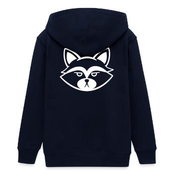 Grummeliger Waschbär Gesicht Schwarzweiß - Teenager Organic Kapuzenjacke Mini Cultivator von Stanley/Stella - Navy - Hinten - AI Model Teenager Male light (155cm)