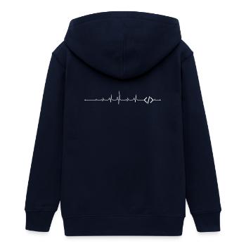 Bitte geben Sie ein Designbild an - Teenager Organic Kapuzenjacke Mini Cultivator von Stanley/Stella - Navy - Hinten - AI Model Teenager Male light (155cm)