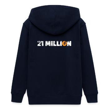 21 Million Bitcoin - Teenager Organic Kapuzenjacke Mini Cultivator von Stanley/Stella - Navy - Hinten - AI Model Teenager Male light (155cm)