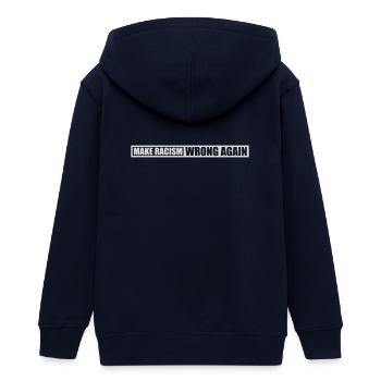 Rendre le racisme faux - Veste à capuche ado bio Stanley/Stella - marine - Dos - AI Model Teenager Male light (155cm)