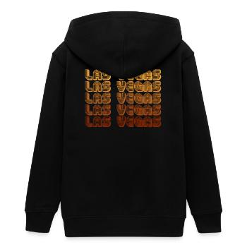 LasVegas Gradient Grid - Teens Organic Zip-up Hoodie by Stanley/Stella - black - Back - AI Model Teenager Male light (155cm)