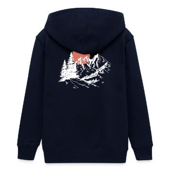 Sunset Peak Silhouette - Teens Organic Zip-up Hoodie by Stanley/Stella - navy - Back - AI Model Teenager Male light (155cm)
