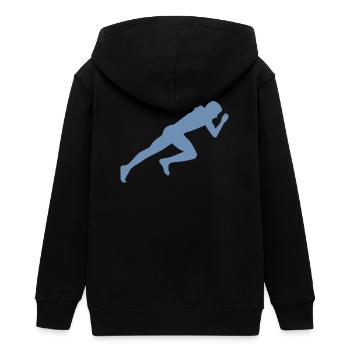 Minimalistisch Silhouette Sprinter Sprinten Rennen - Teenager Organic Kapuzenjacke Mini Cultivator von Stanley/Stella - Schwarz - Hinten - AI Model Teenager Male light (155cm)