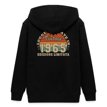 1965 Vintage Regalo di compleanno retrò - Teenager Organic Kapuzenjacke Mini Cultivator von Stanley/Stella - Schwarz - Hinten - AI Model Teenager Male light (155cm)
