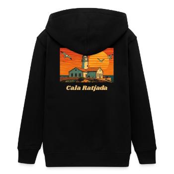 Cala Ratjada - Majorque - Veste à capuche ado bio Stanley/Stella - noir - Dos - AI Model Teenager Male light (155cm)