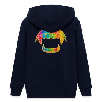 Regenbogen Glitzer Mund - Teenager Organic Kapuzenjacke Mini Cultivator von Stanley/Stella - Navy - Hinten - AI Model Teenager Male light (155cm)