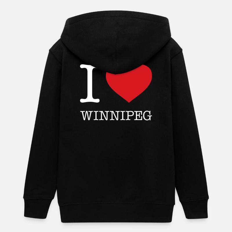 J’ADORE WINNIPEG - Veste à capuche ado bio Stanley/Stella - noir