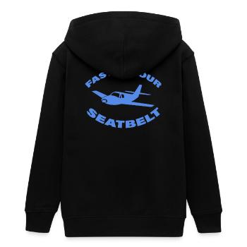 FASTEN YOUR SEATBELT - Teenager Organic Kapuzenjacke Mini Cultivator von Stanley/Stella - Schwarz - Hinten - AI Model Teenager Male light (155cm)