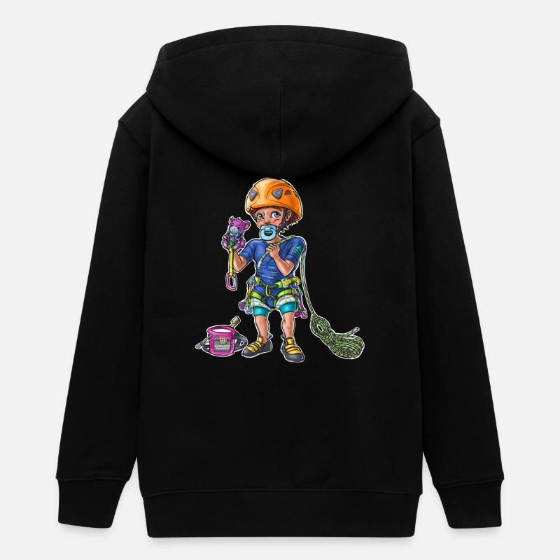 Petit bébé grimpeur 2 - Veste à capuche ado bio Stanley/Stella - noir