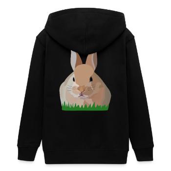 Holly Hase im Grass - Teenager Organic Kapuzenjacke Mini Cultivator von Stanley/Stella - Schwarz - Hinten - AI Model Teenager Male light (155cm)
