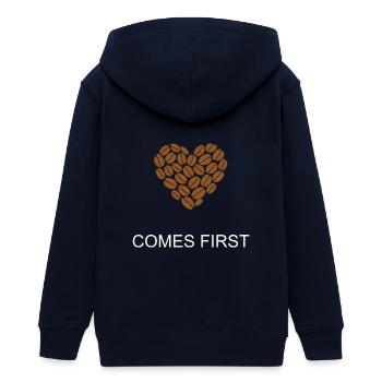 Kaffee zuerst dann alles täglich Priorität Design - Teenager Organic Kapuzenjacke Mini Cultivator von Stanley/Stella - Navy - Hinten - AI Model Teenager Male light (155cm)