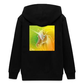 Douce licorne dorée - Sonja Ariel von Staden - Veste à capuche ado bio Stanley/Stella - noir - Dos - AI Model Teenager Male light (155cm)