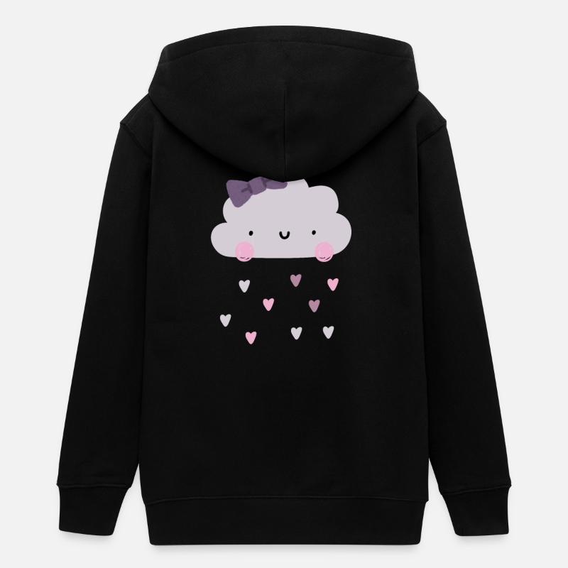 Nuage d’amour - Coeurs - Pluie - Veste à capuche ado bio Stanley/Stella - noir