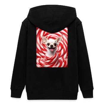 Chihuahua Candy Swirl - Teenager Organic Kapuzenjacke Mini Cultivator von Stanley/Stella - Schwarz - Hinten - AI Model Teenager Male light (155cm)