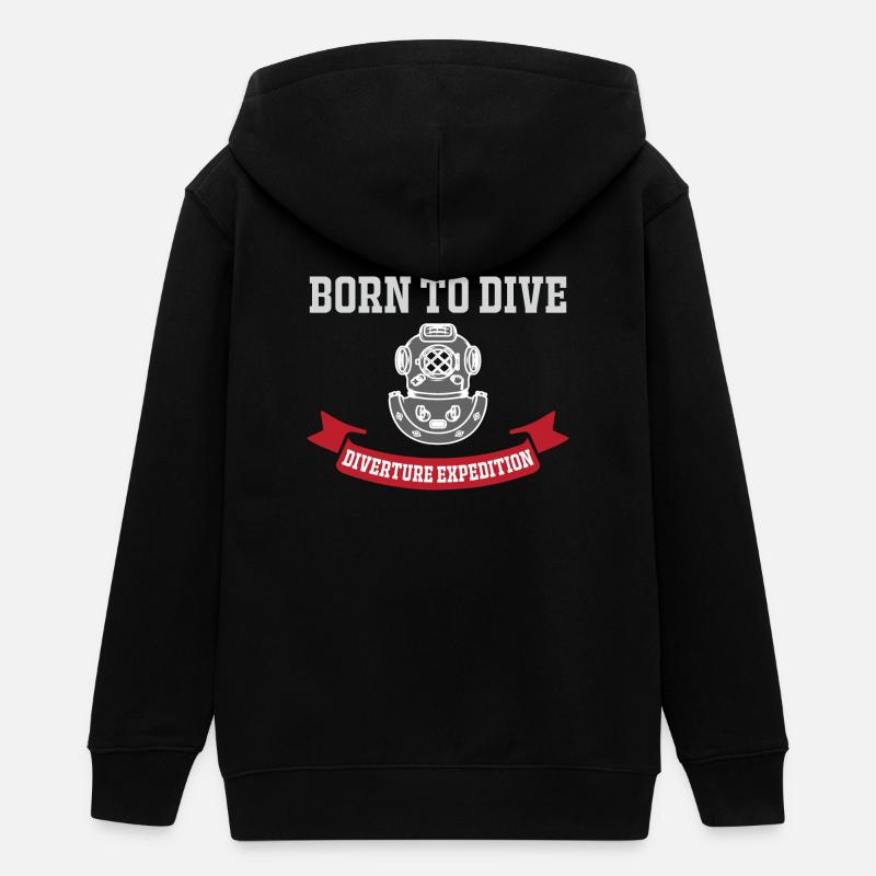 Né pour plonger - Veste à capuche ado bio Stanley/Stella - noir