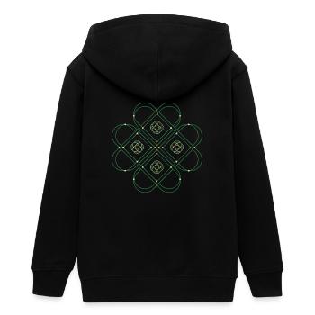 Kleeblatt - Teenager Organic Kapuzenjacke Mini Cultivator von Stanley/Stella - Schwarz - Hinten - AI Model Teenager Male light (155cm)