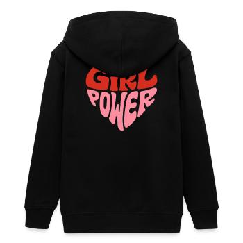 Féministe Girl Power Heart Design - Veste à capuche ado bio Stanley/Stella - noir - Dos - AI Model Teenager Male light (155cm)