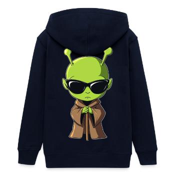 Alienmönch - Teenager Organic Kapuzenjacke Mini Cultivator von Stanley/Stella - Navy - Hinten - AI Model Teenager Male light (155cm)