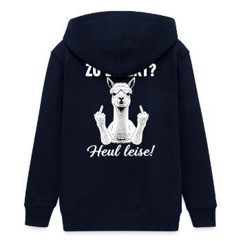 Direkte Alpaka-Ansage - Teenager Organic Kapuzenjacke Mini Cultivator von Stanley/Stella - Navy - Hinten - AI Model Teenager Male light (155cm)