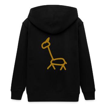giraffe - Teens Organic Zip-up Hoodie by Stanley/Stella - black - Back - AI Model Teenager Male light (155cm)