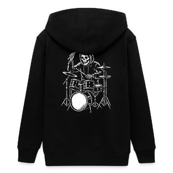 Skelett-Trommler im Hoodie - Teenager Organic Kapuzenjacke Mini Cultivator von Stanley/Stella - Schwarz - Hinten - AI Model Teenager Male light (155cm)