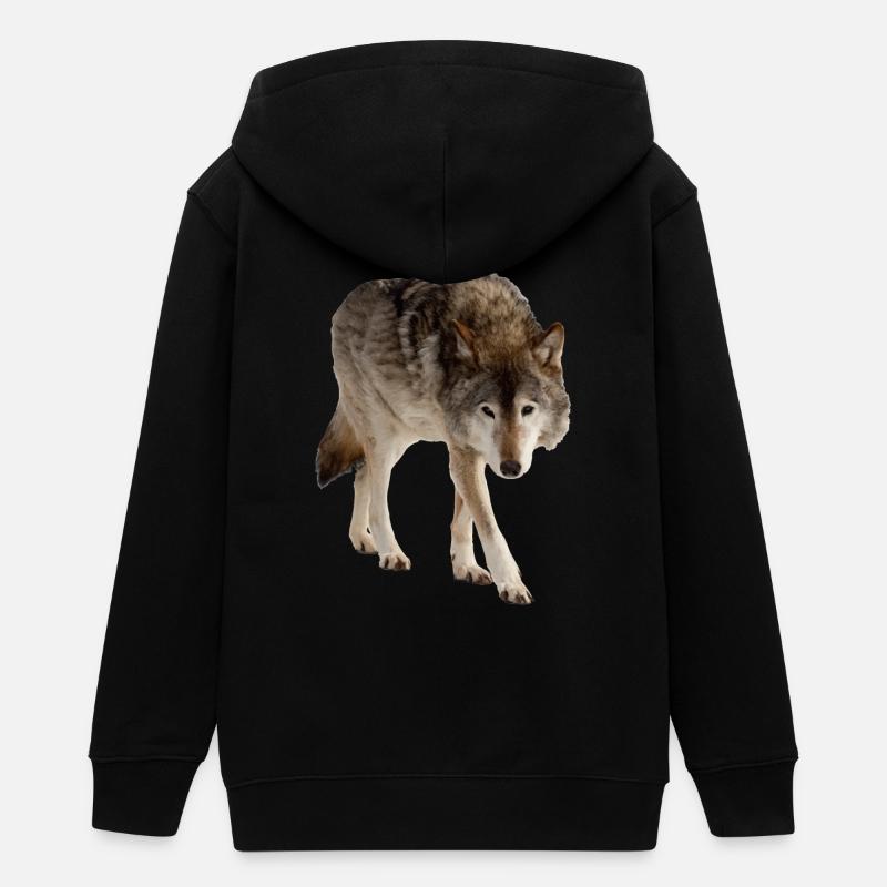 Loup - Veste à capuche ado bio Stanley/Stella - noir