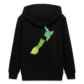 Map New Zealand - Veste à capuche ado bio Stanley/Stella - noir - Dos - AI Model Teenager Male light (155cm)