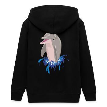 Delphin Meer Strand Spritzer - Teenager Organic Kapuzenjacke Mini Cultivator von Stanley/Stella - Schwarz - Hinten - AI Model Teenager Male light (155cm)