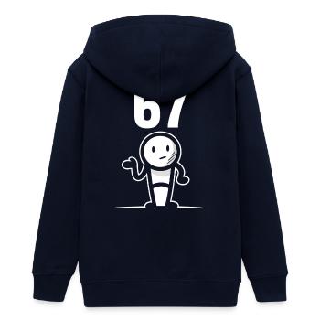Six Seven 67 Meme Humor Geschenkidee Lustig - Teenager Organic Kapuzenjacke Mini Cultivator von Stanley/Stella - Navy - Hinten - AI Model Teenager Male light (155cm)