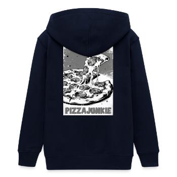 Pizzajunkie Slice Graphic - Teenager Organic Kapuzenjacke Mini Cultivator von Stanley/Stella - Navy - Hinten - AI Model Teenager Male light (155cm)