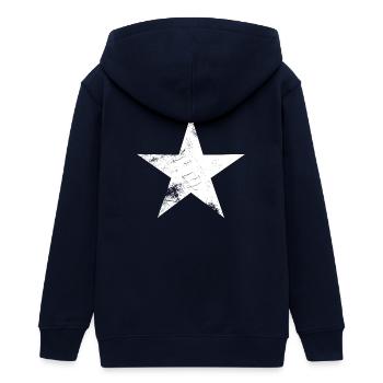 Vintage star - Teens Organic Zip-up Hoodie by Stanley/Stella - navy - Back - AI Model Teenager Male light (155cm)