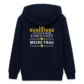 Ruhestand - Teenager Organic Kapuzenjacke Mini Cultivator von Stanley/Stella - Navy - Hinten - AI Model Teenager Male light (155cm)
