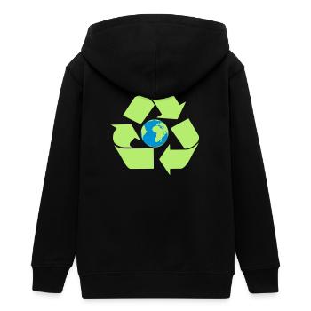 Recycling Erde - Teenager Organic Kapuzenjacke Mini Cultivator von Stanley/Stella - Schwarz - Hinten - AI Model Teenager Male light (155cm)
