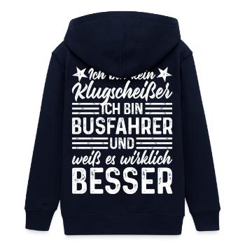 Busfahrer kein Klugscheißer lustige Sprüche - Teenager Organic Kapuzenjacke Mini Cultivator von Stanley/Stella - Navy - Hinten - AI Model Teenager Male light (155cm)