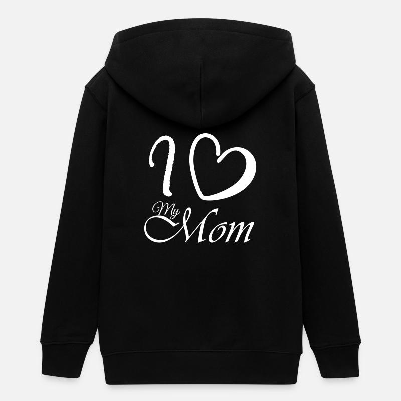 i love my mom - Veste à capuche ado bio Stanley/Stella - noir