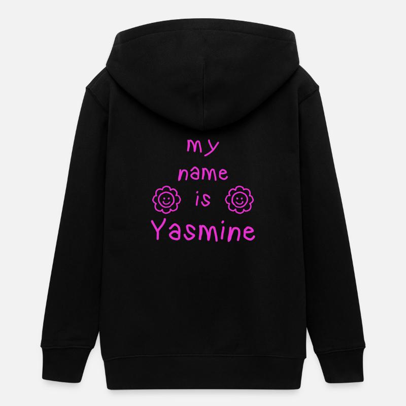 YASMINE MY NAME IS - Veste à capuche ado bio Stanley/Stella - noir