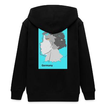 Germany Gradient Map - Teens Organic Zip-up Hoodie by Stanley/Stella - black - Back - AI Model Teenager Male light (155cm)