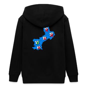 Languedoc Roussillon Region - Teenager Organic Kapuzenjacke Mini Cultivator von Stanley/Stella - Schwarz - Hinten - AI Model Teenager Male light (155cm)