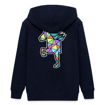 Ross Polygon Islandpferde Isländer Pferdenarr - Teenager Organic Kapuzenjacke Mini Cultivator von Stanley/Stella - Navy - Hinten - AI Model Teenager Male light (155cm)